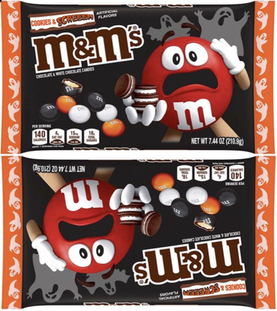 Halloween M&M candy packaging